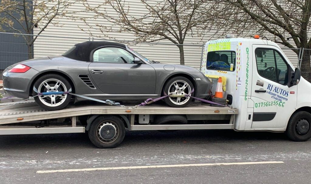 car on towing truck