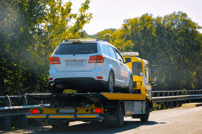 team is towing the vehicle in Ealing london